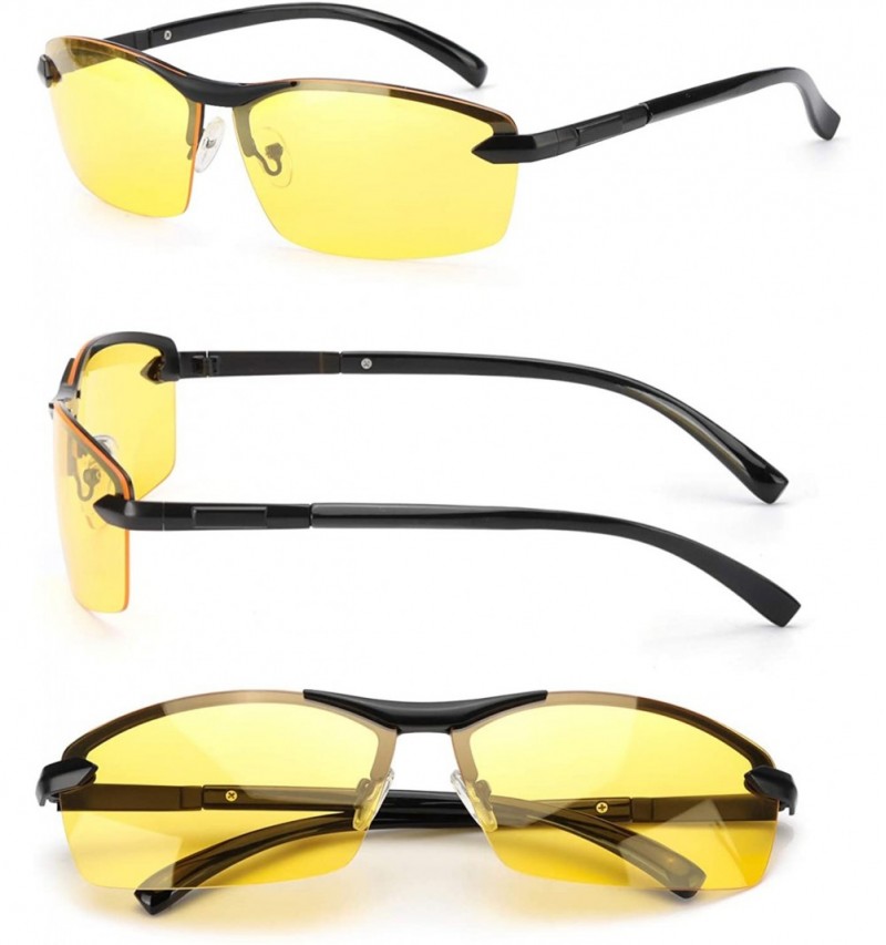 Men's Night-Vision Glasses for Driving Anti Glare - Rainy Safe Night ...