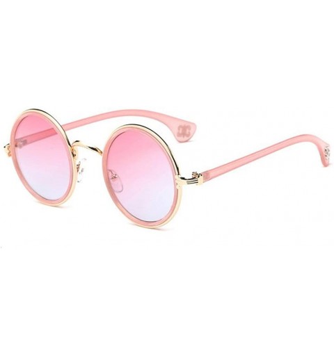 Round 2019 Retro Round Sunglasses Women Men Brand Designer Alloy Female Sun glasses - 1 - CT18R5HSMZQ $27.18
