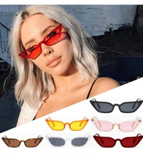 Oversized Sunglasses for Women Classic Vintage Cateye - Fashion Small Frame UV400 Retro Shades Style Square Sun Glasses - CV1...