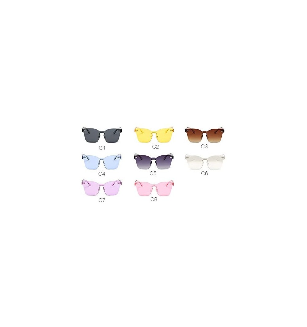 Sunglasses Women Summer Rimless Square Shades Sun Glasses Eyewear ...