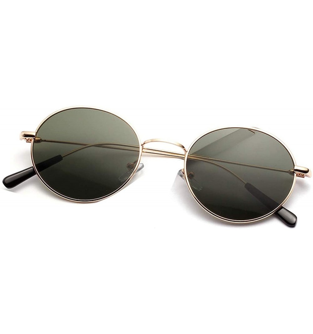 Retro Classic Luxury Mirror Round Sunglasses Men Sun Glasses Women Vintage Metal Frame Lens 