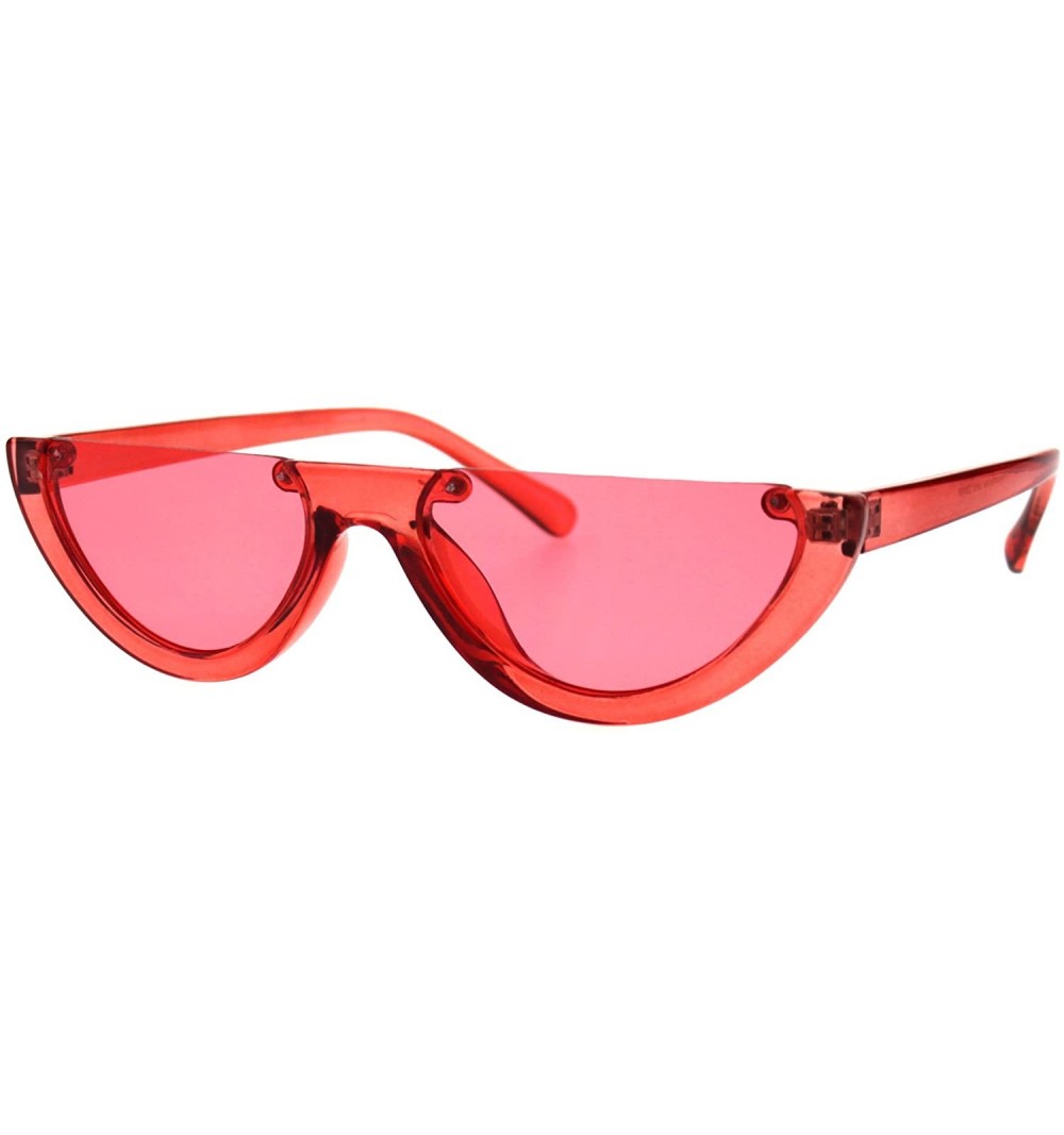 Womens Avant Garde Crop Flat Top Plastic Cat Eye Sunglasses - Red ...