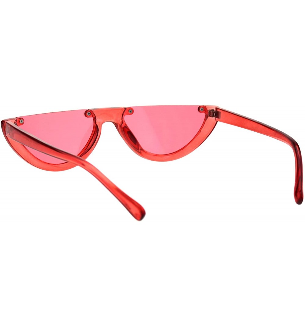 Womens Avant Garde Crop Flat Top Plastic Cat Eye Sunglasses - Red ...