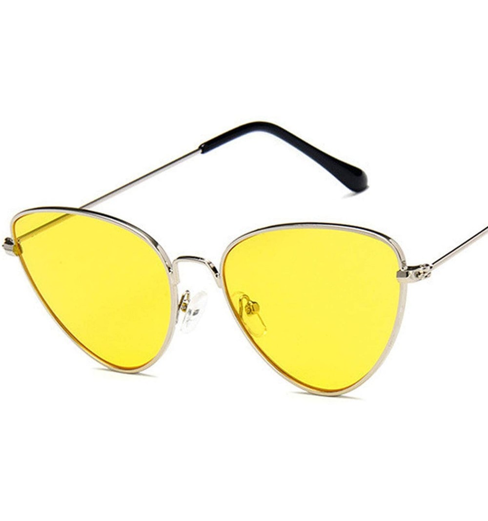 Fashion Women Cat Eye Sunglasses Brand Designer Retro Metal Coating Mirror Sun Glasses Goggle