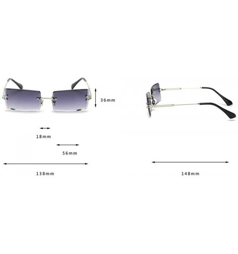 Round Fashion Small Rectangle Sunglasses Women Ultralight Candy Color Rimless Ocean Sun Glasses - Silver&pink - CN18M4E2R39 $...