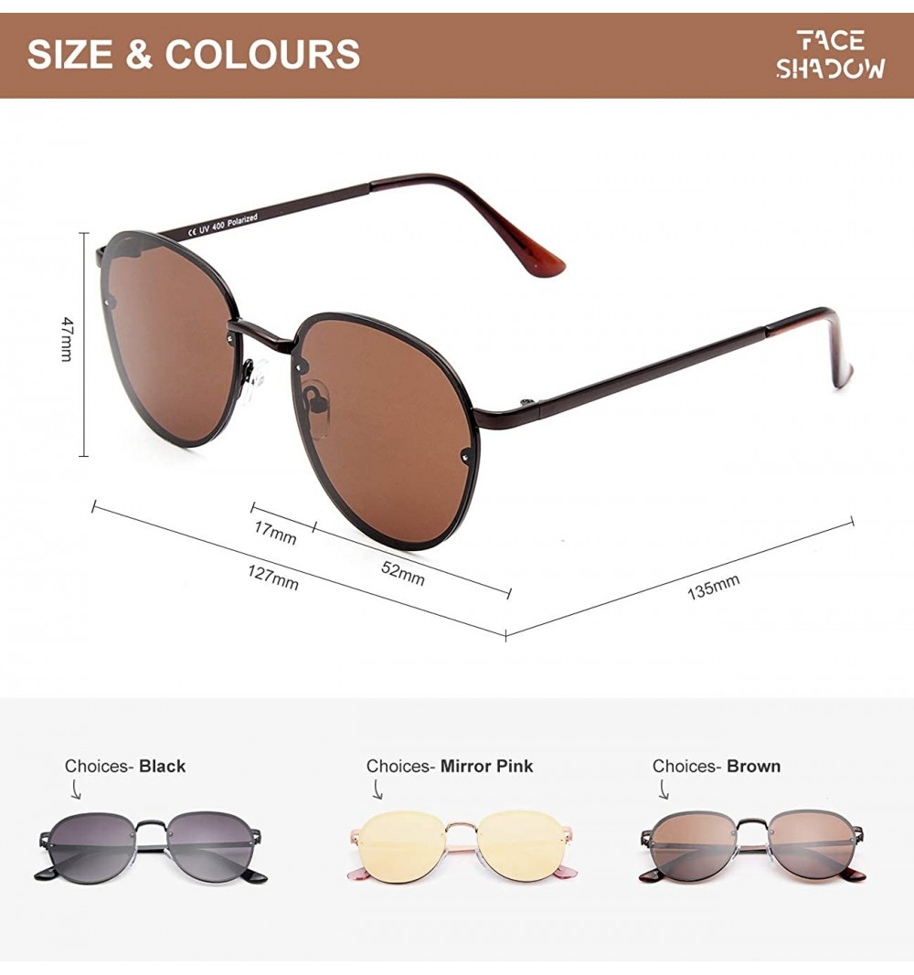 Round Metal Polarized Sunglasses for Men Women Retro Classic Aviator ...