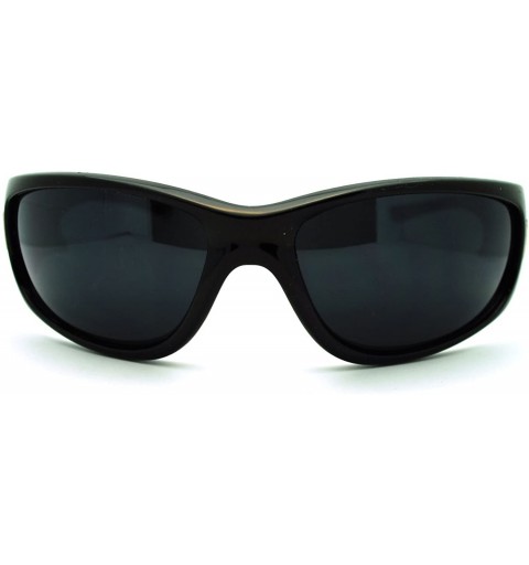 Oval Rectangular Sunglasses Men's Wrap Around Biker Cross - Black ...