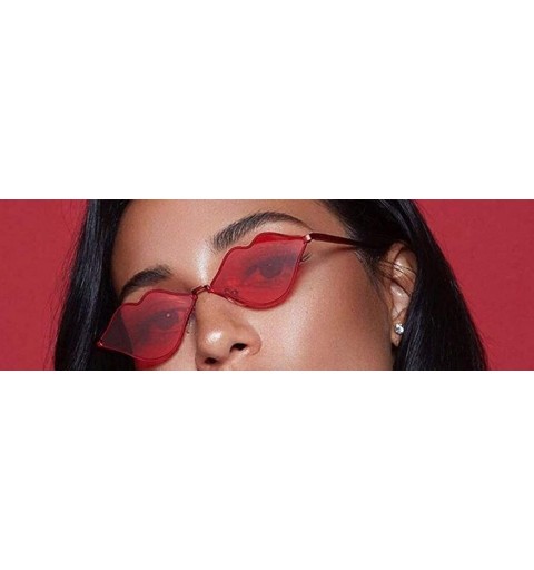 Wayfarer Lip Shape Retro Kiss Sunglasses Women Sun Glasses Alloy Mirror Sunglasses 100% UV400 Polarized Lenses - Gd007-3 - CP...