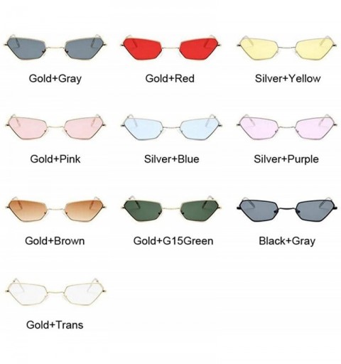 Cat Eye Retro Small Cat Eye Sunglasses Women Vintage Brand Shades Yellow SilverYellow - Goldtrans - CF18XQY23YX $10.81