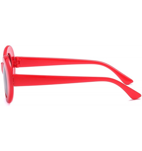 Wrap Retro Fashion Sunglasses Non-Polarized Personality Anti-UV Casual Sunglasses - Red - CT18ADAXGZ7 $8.41