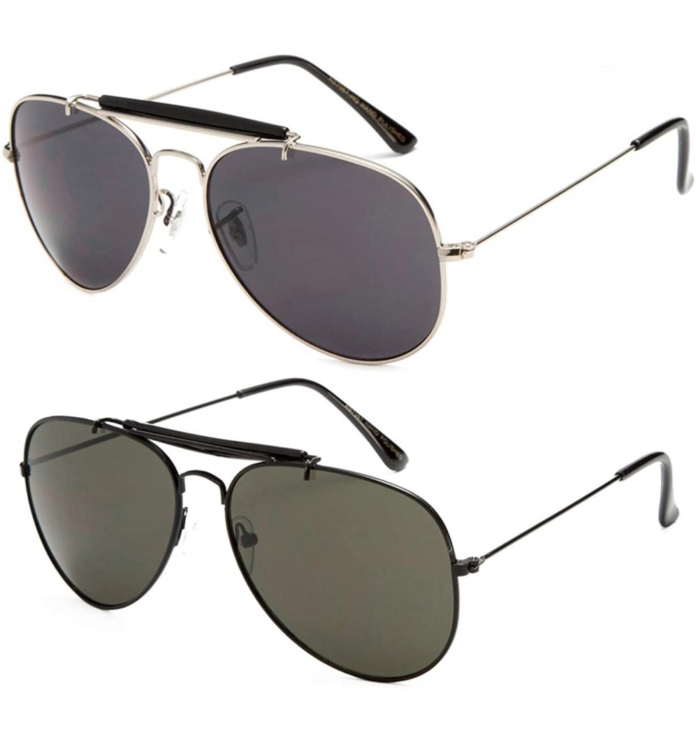 Timeless Classic Aviator Sunglasses with Brow Bar for Men Women - 2 ...