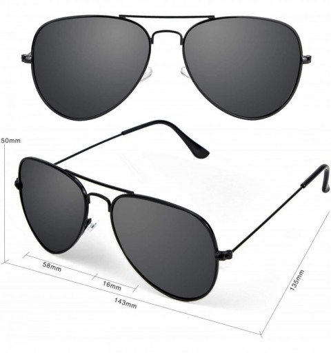 Sunglasses for Men Women Aviator Polarized Metal Mirror UV 400 Lens ...