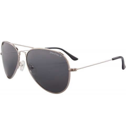 Aviator Polarized Metal Sunglasses Classic UV400 Sun Glasses - Z3001 - C3 Sliver/Grey Lens - CJ189O4CHW8 $14.77