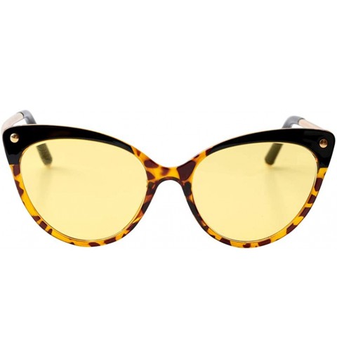 Cat Eye Ladies Oversized Cat Eye Reading Glass Modern Eyeglass Frame - Tortoise Frame / Night Lens - CS18WWKTD93 $14.47