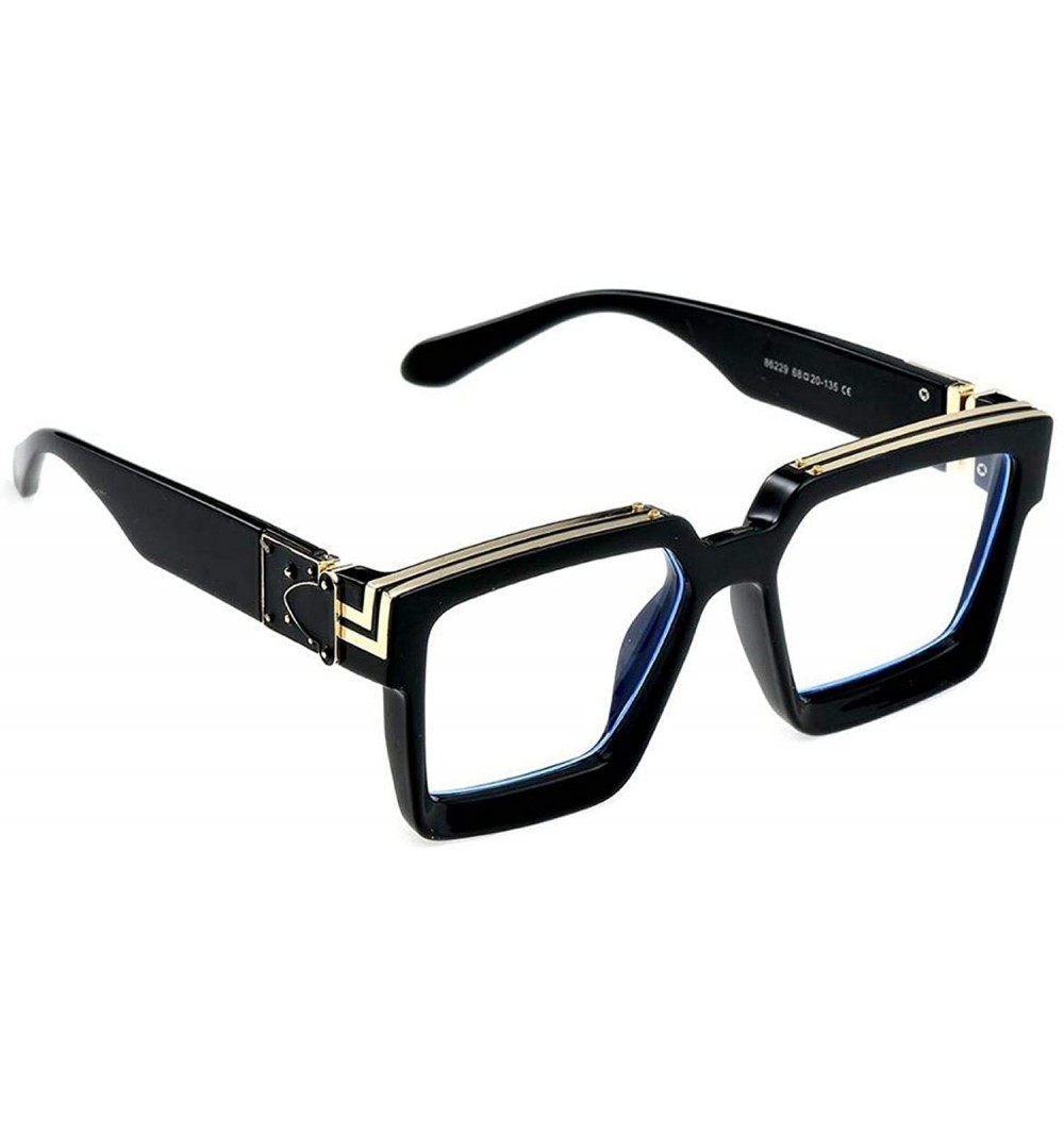 Square Luxury Sunglasses Men Women Fashion UV400 Glasses - C3 Black ...
