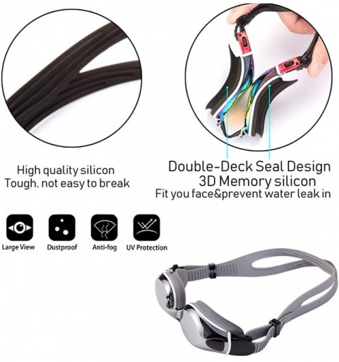 Swim Goggles Anti-Fog UV Protection Adjustable Strap Swim Glasses Adult ...