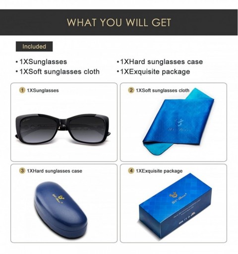 Oversized Polarized Sunglasses Protection Oversized - Rectangle Black - CJ18C3WQNN9 $29.62