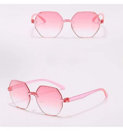 Frameless Multilateral Shaped Sunglasses One Piece Jelly Candy Colorful ...