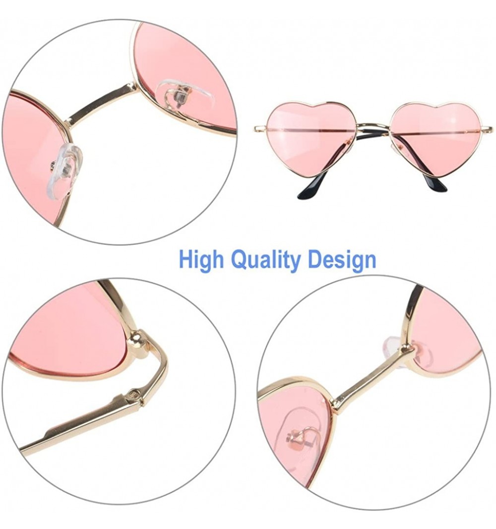 Retro Thin Metal Frame Heart Shape Sunglasses Lovely Aviator Style For Women Pink Cd18clremuw 0419