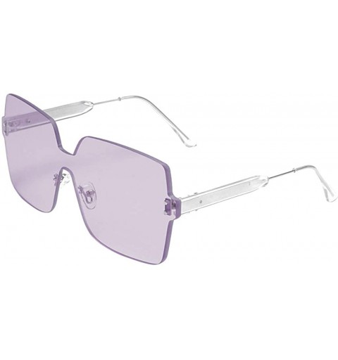 Square Aviator Sunglasses for Mens Womens Retro Rimless Polarized Mirrored Sun Glasses with Uv400 - Multicolor -B - CF18OO0RR...